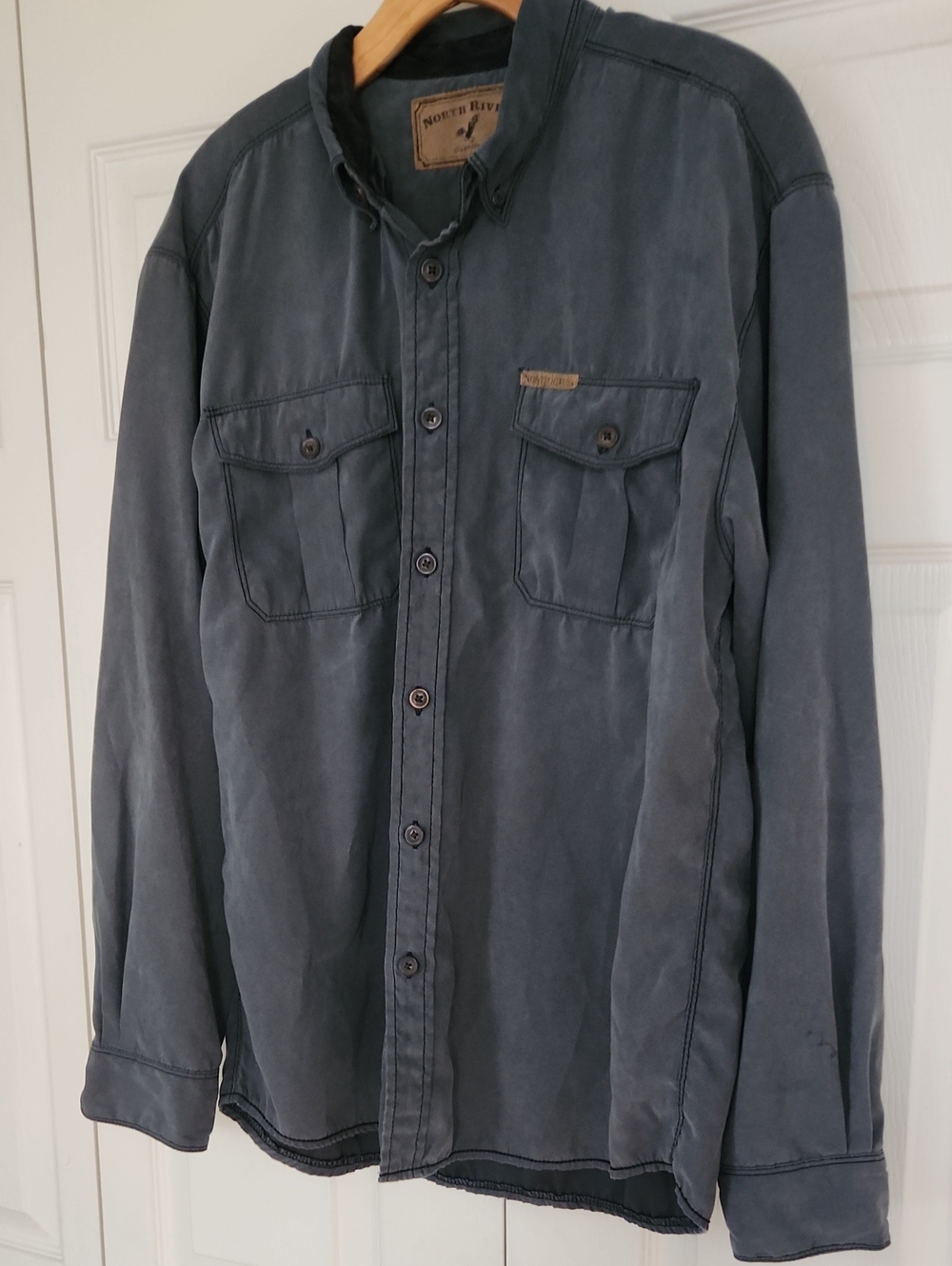 North River Men's Slate Button-Up Shirt Jacket